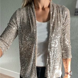 Sequin jacket/blazer small festive EUC